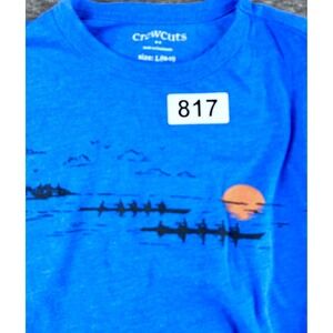 Crewcuts Boy Graphic T Shirt Blue Size Large L 10 11 Kayaking Sunset Graphic Tee